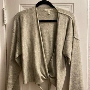 Grey Wrap Tie Sweater - Grade&Gather